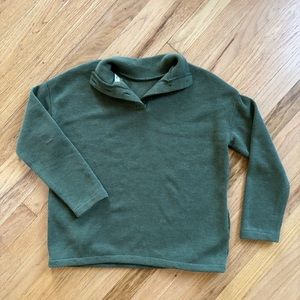 Madewell Knit Forest Green Quarter Button Up